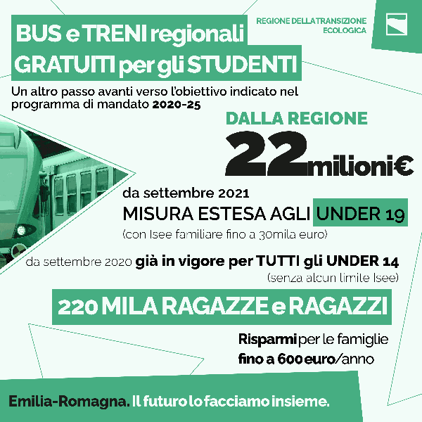 TRASPORTO PUBBLICO GRATUITO PER GLI STUDENTI DELLE SCUOLE SUPERIORI a.s.2021-2022